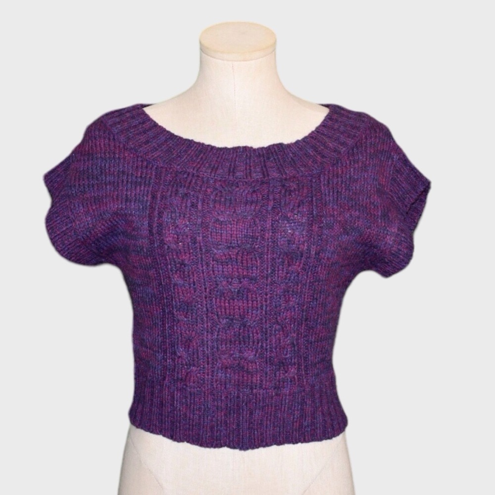 Its Our Time Ribbed Cable Knit Cropped Sweater